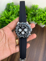 Rolex Daytona Silver &amp; Black Quartz Chronograph