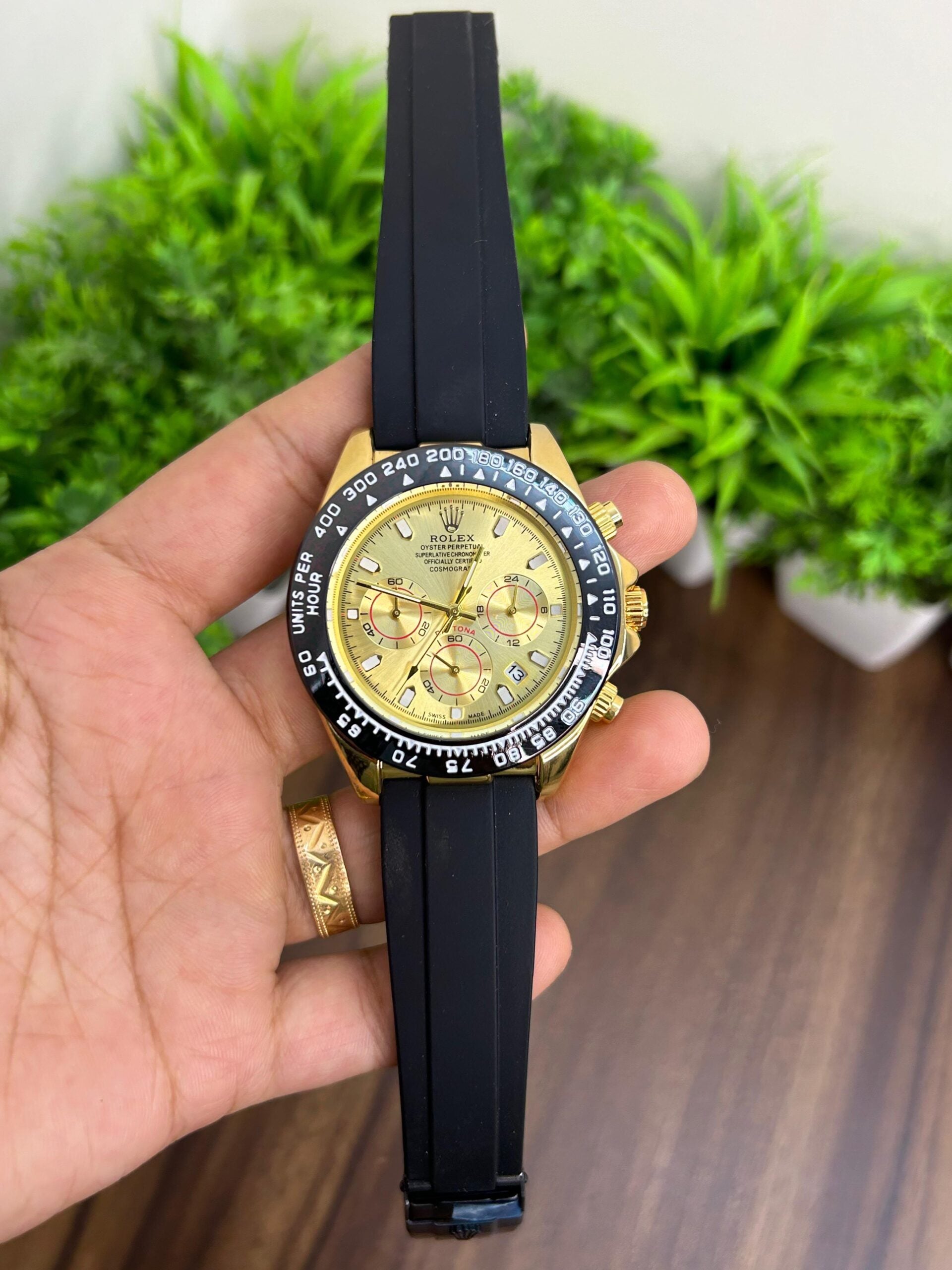 Rolex Daytona Gold &amp; Black Chronograph Quartz