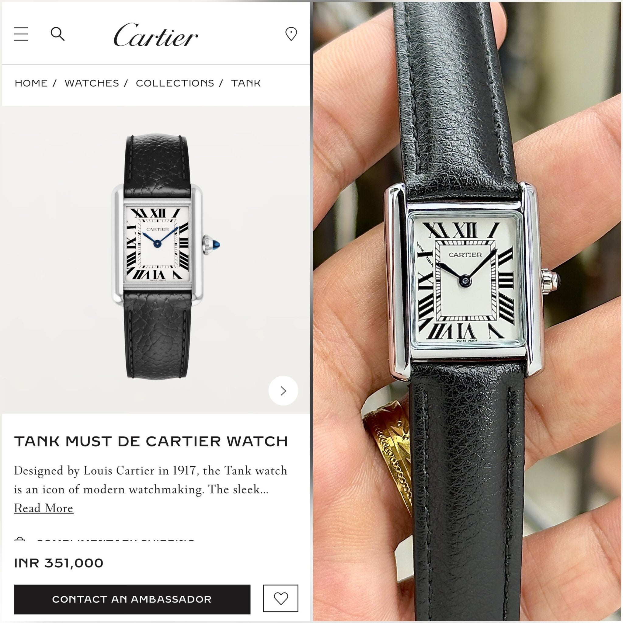 Cartier Tank Must De White Dial