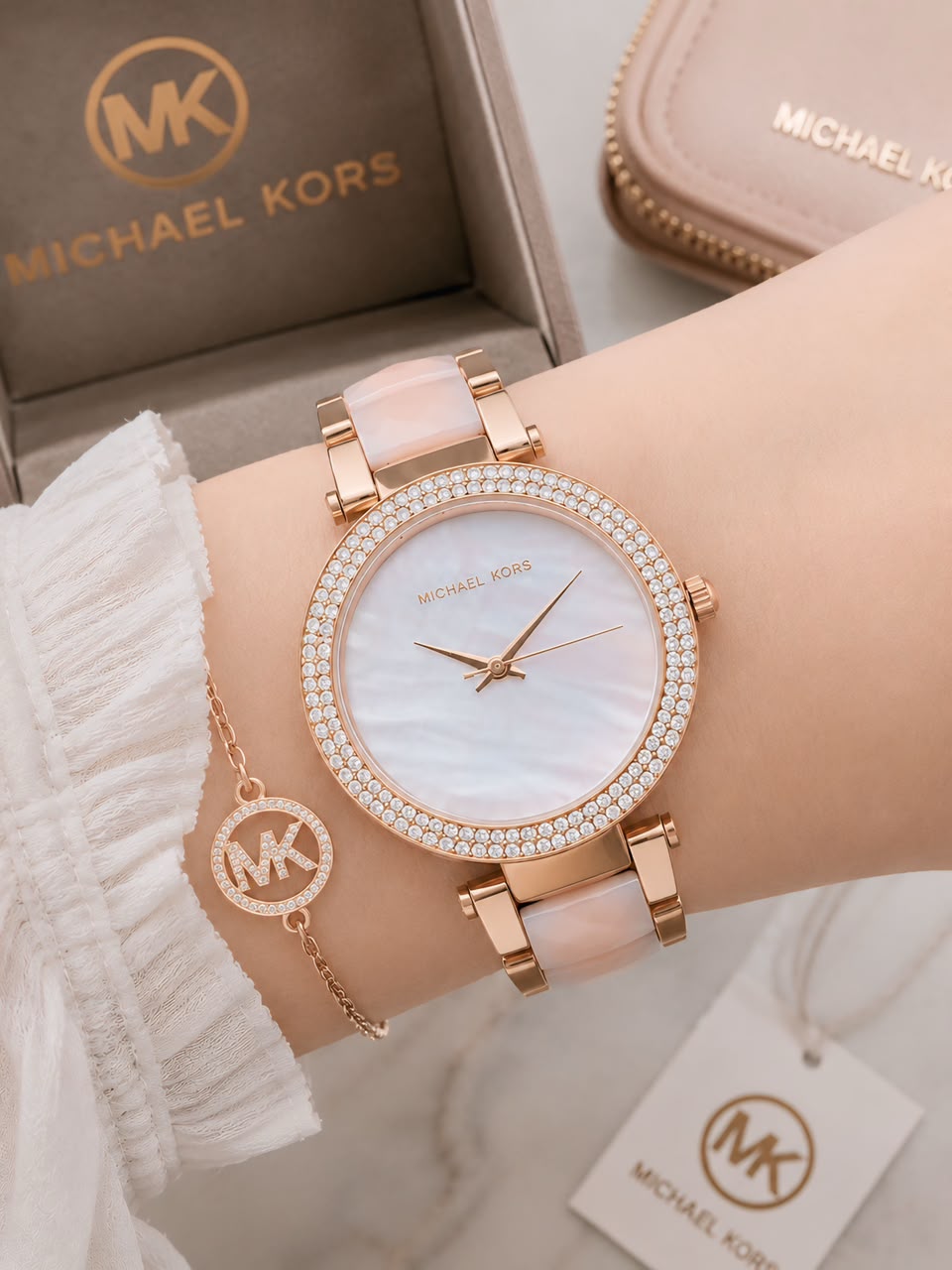 Michael Kors Parker Plum White Dial