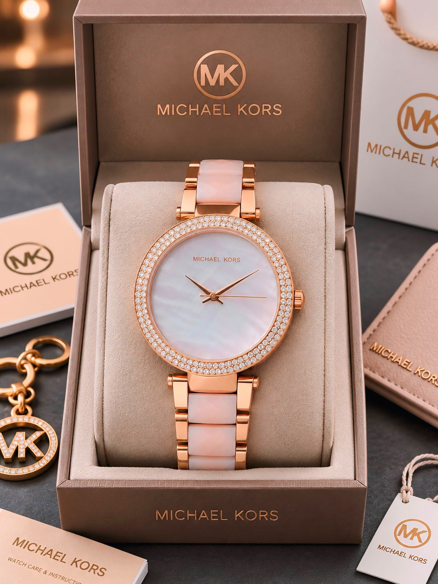 Michael Kors Parker Plum White Dial