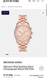 Michael Kors Pink Dial Quartz Chrono