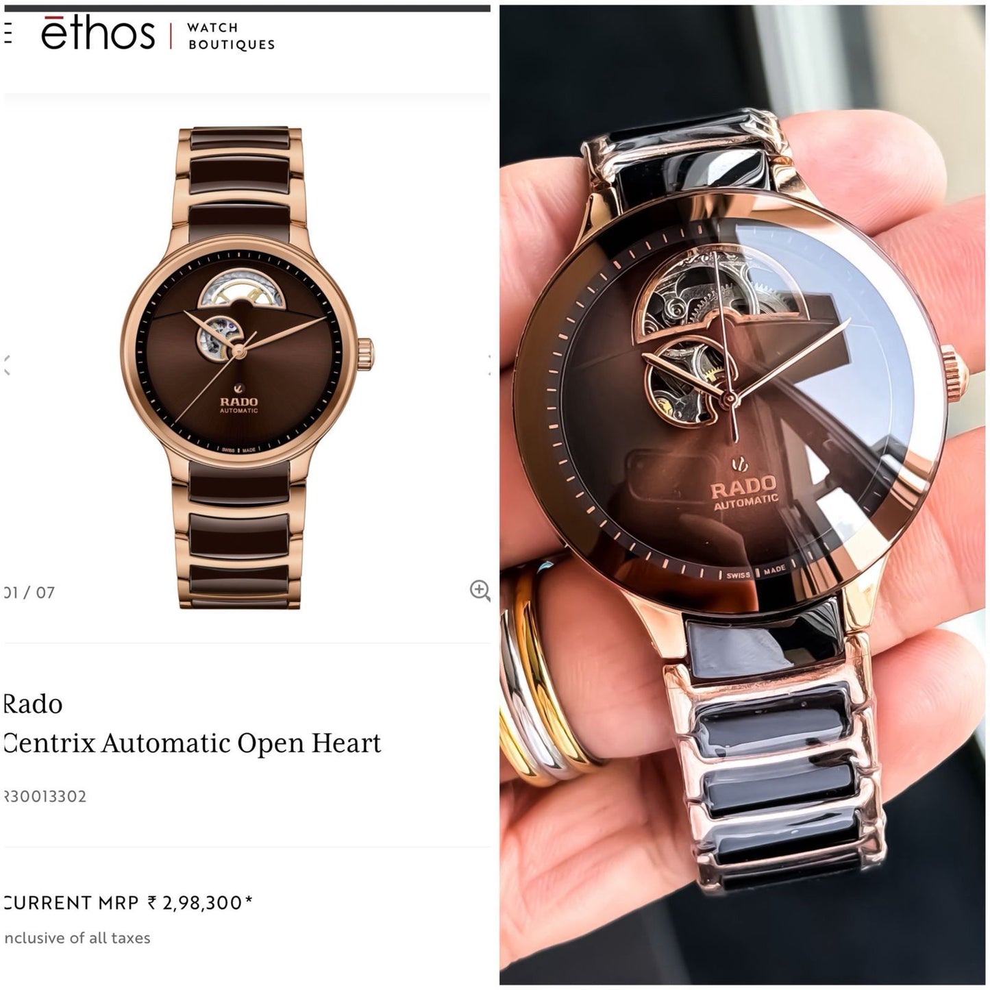 Rado Centrix Open Heart Skeleton Brown Automatic