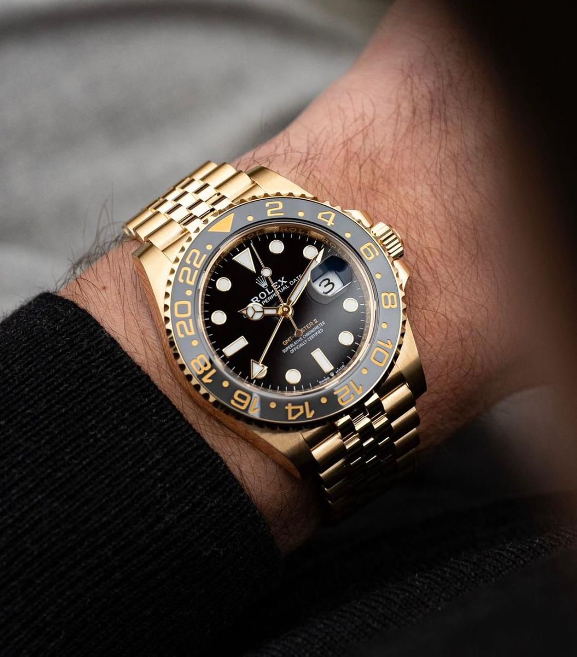 Rolex GMT Black Dial Golden Automatic