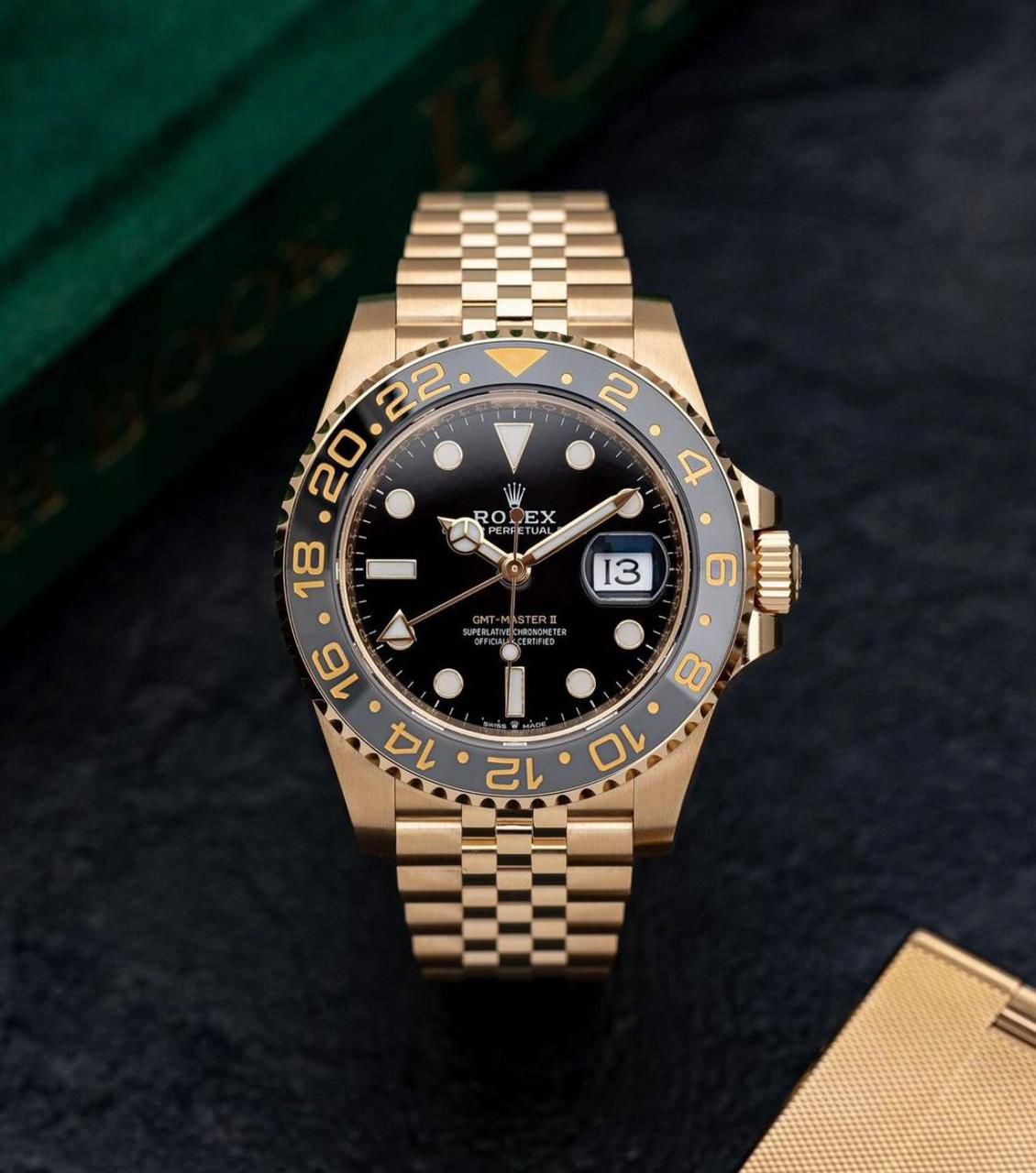 Rolex GMT Black Dial Golden Automatic
