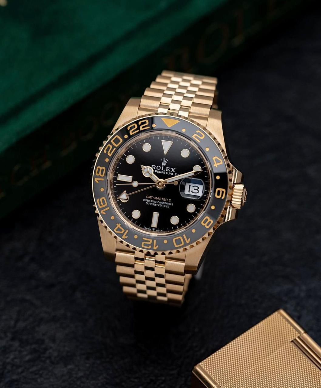 Rolex GMT Black Dial Golden Automatic