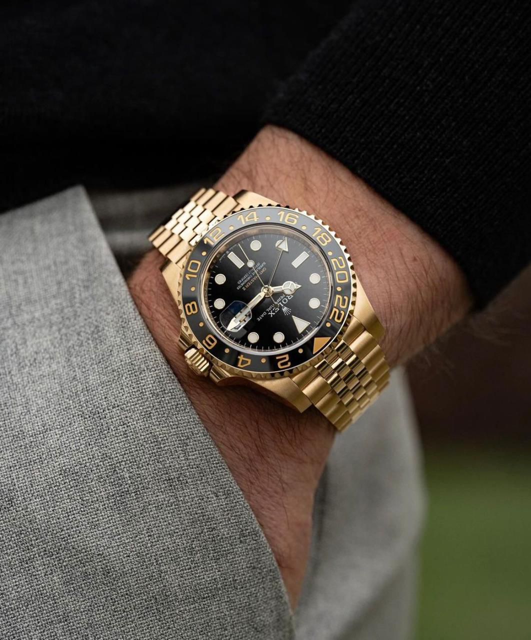 Rolex GMT Black Dial Golden Automatic
