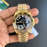 Rolex GMT Black Dial Golden Automatic