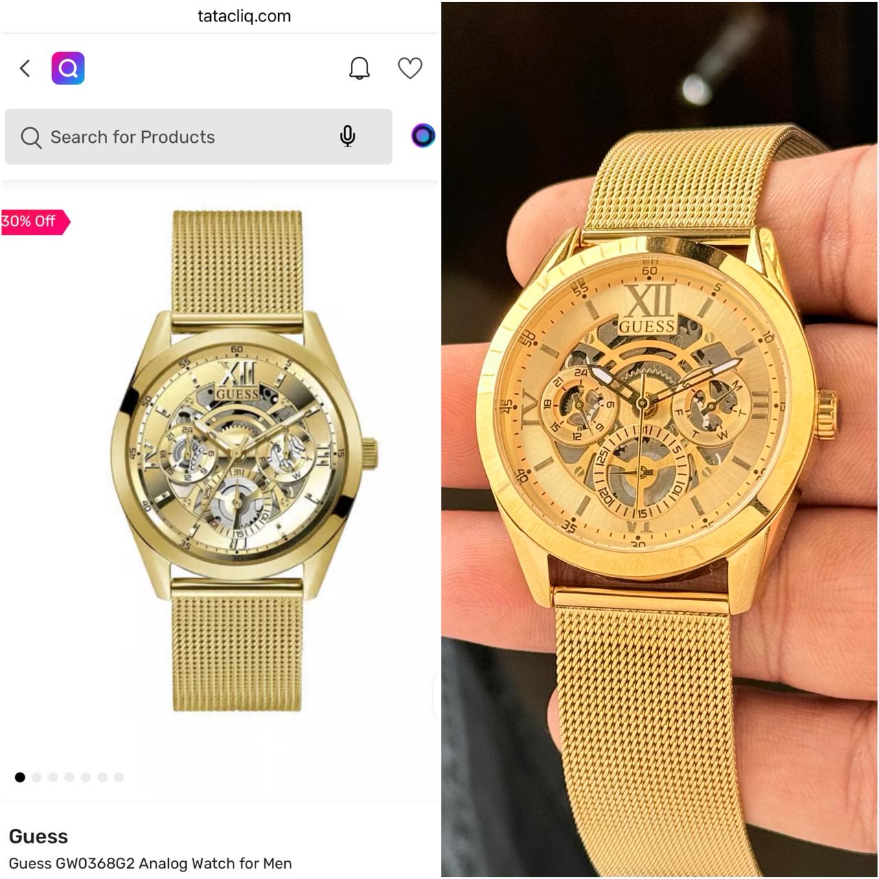 Guess Tailor Gold Dial Chronograph
