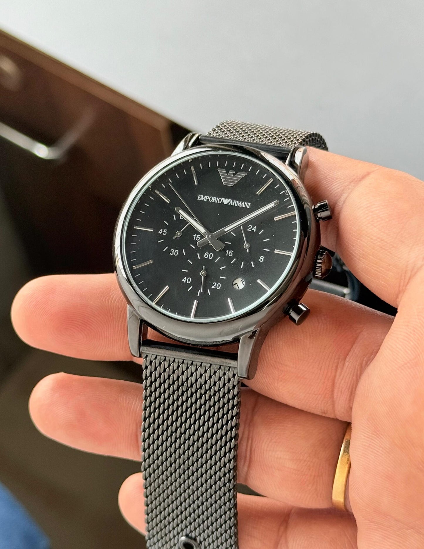 Emporio Armani Luigi Black Dial Chronograph