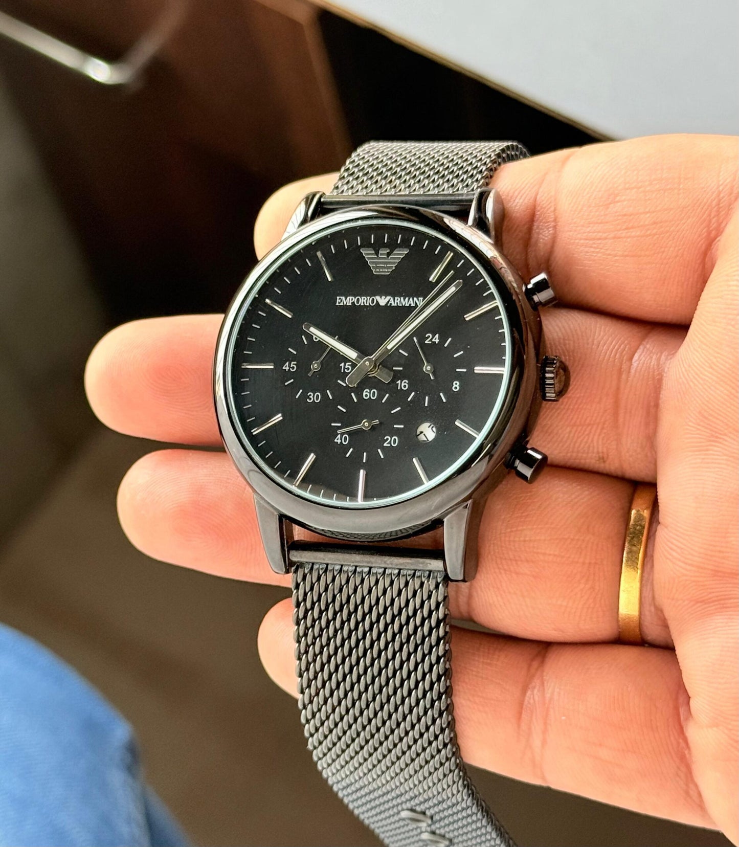 Emporio Armani Luigi Black Dial Chronograph