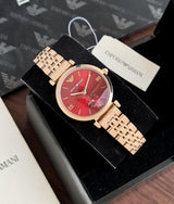 Emporio Armani Red Rose Gold Dial