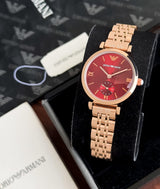 Emporio Armani Red Rose Gold Dial
