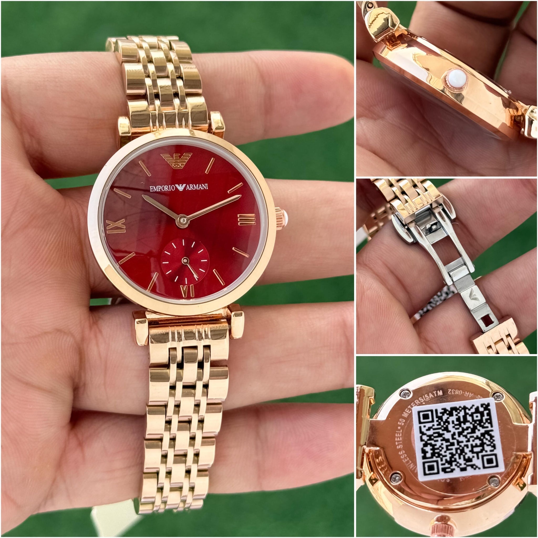 Emporio Armani Red Rose Gold Dial