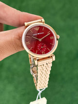 Emporio Armani Red Rose Gold Dial