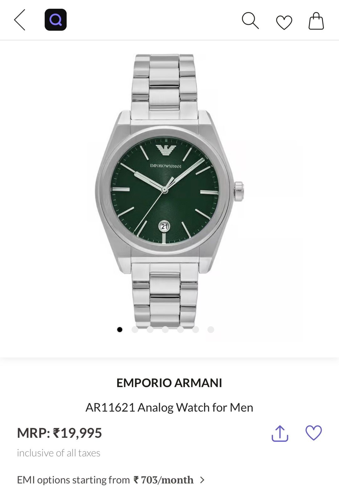 Emporio Armani Green Dial 42mm Quartz