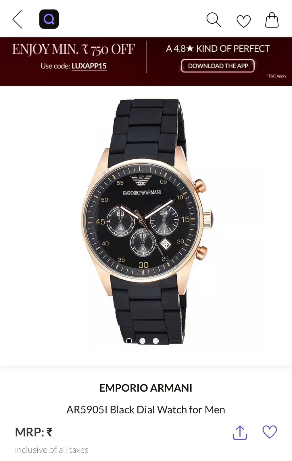 Emporio Armani Chronograph 42mm Black Quartz