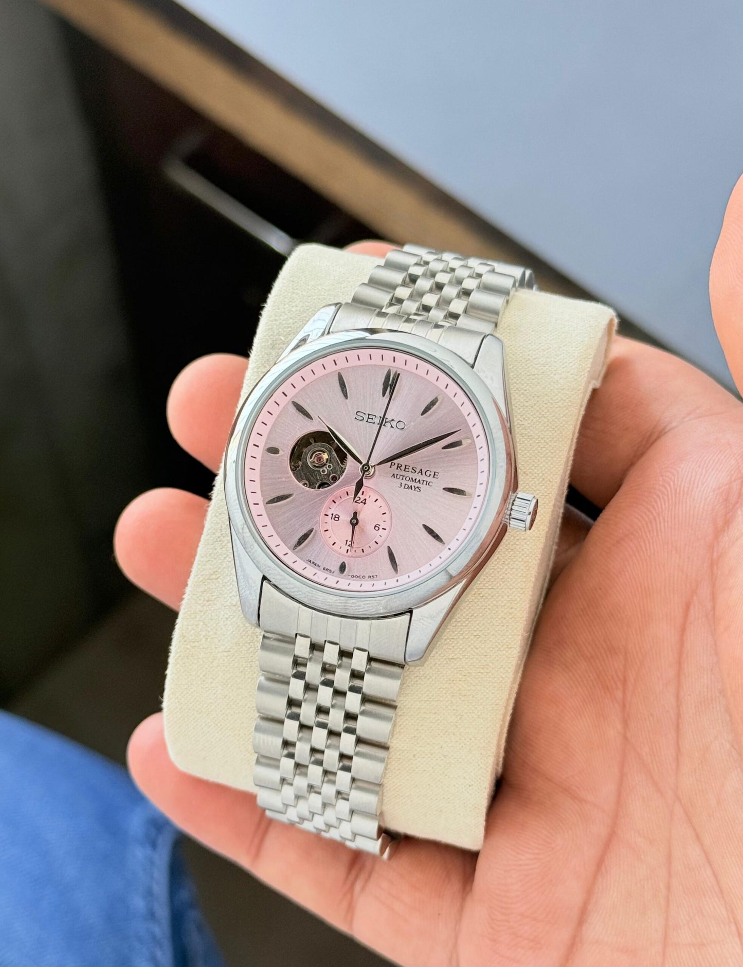 Seiko Presage Classic Pink Dial Open Heart