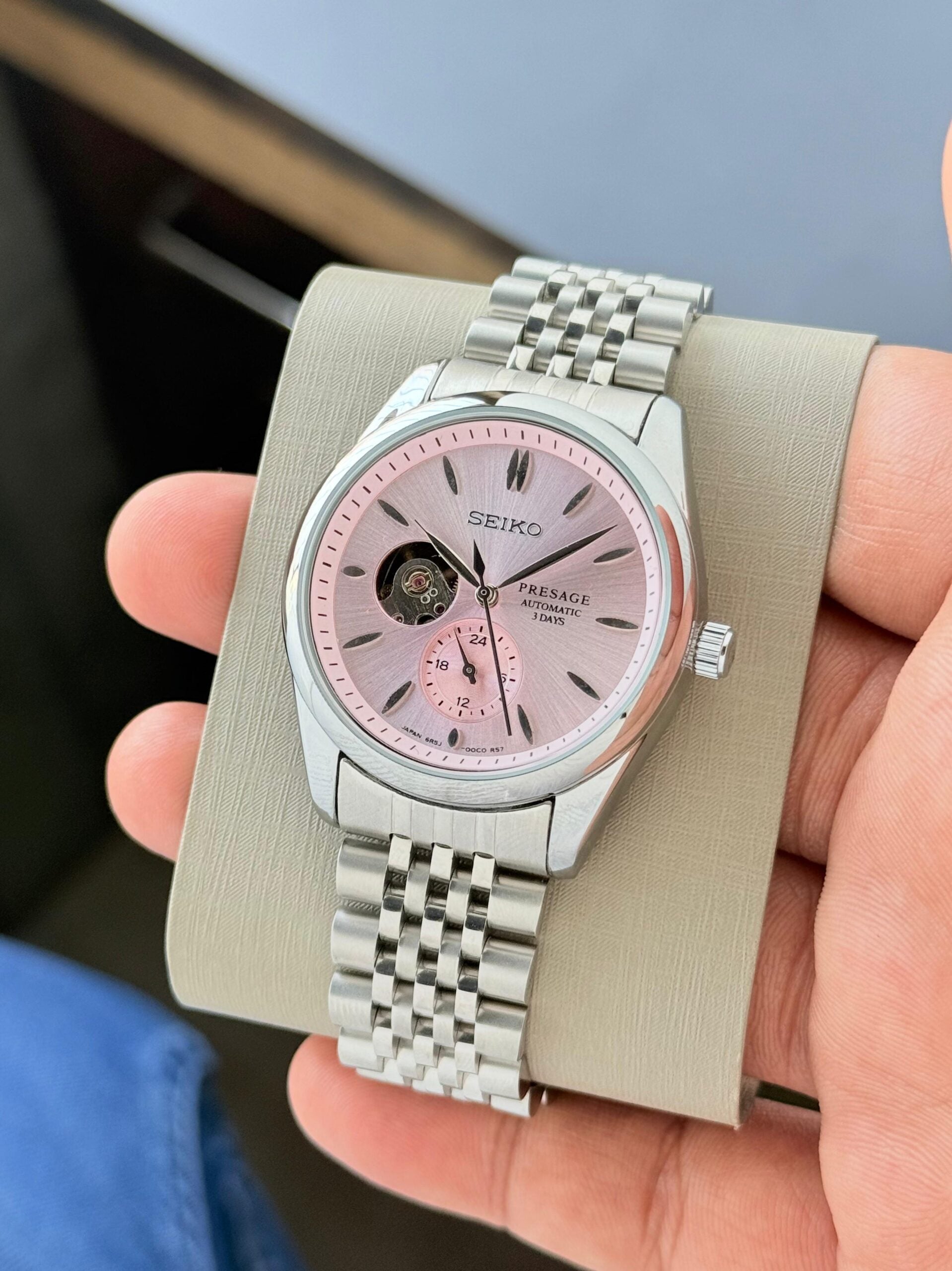 Seiko Presage Classic Pink Dial Open Heart