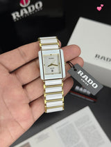 Rado True Thinline Gold &amp; White Ceramic Quartz