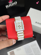 Rado True Thinline Gold &amp; White Ceramic Quartz