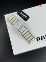 Rado True Thinline Gold &amp; White Ceramic Quartz