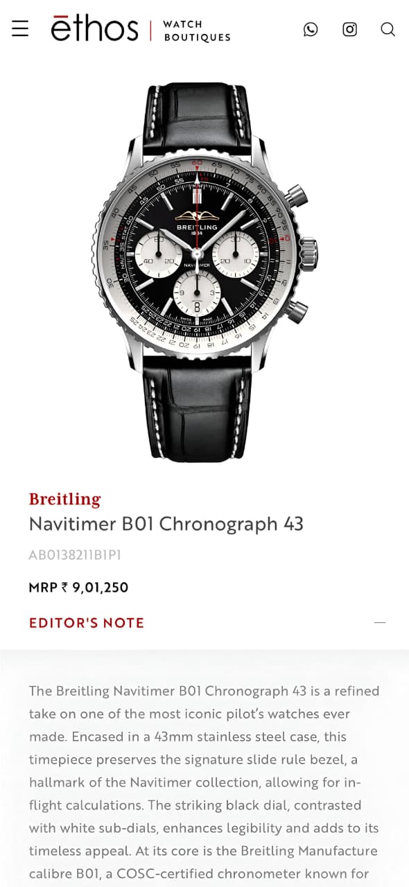 Breitling Navitimer Black Multifunctional Dial