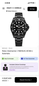 Rolex Submariner Black Dial Automatic