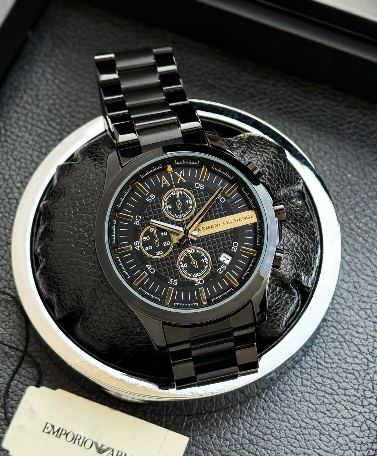Armani Exchange Black Matte Chronograph