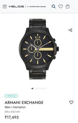 Armani Exchange Black Matte Chronograph