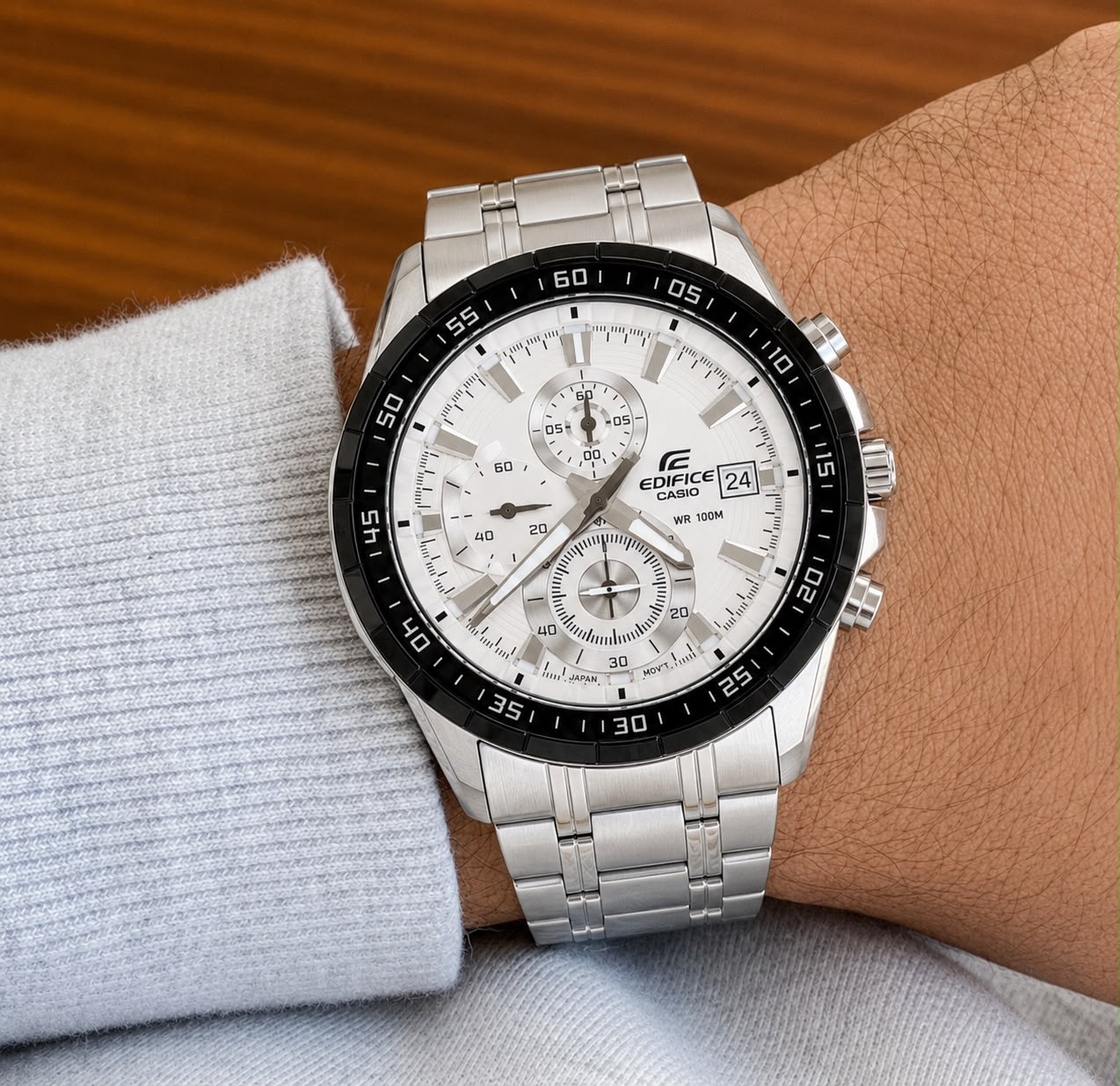 Edifice Casio EFR-539 Silver Chronograph