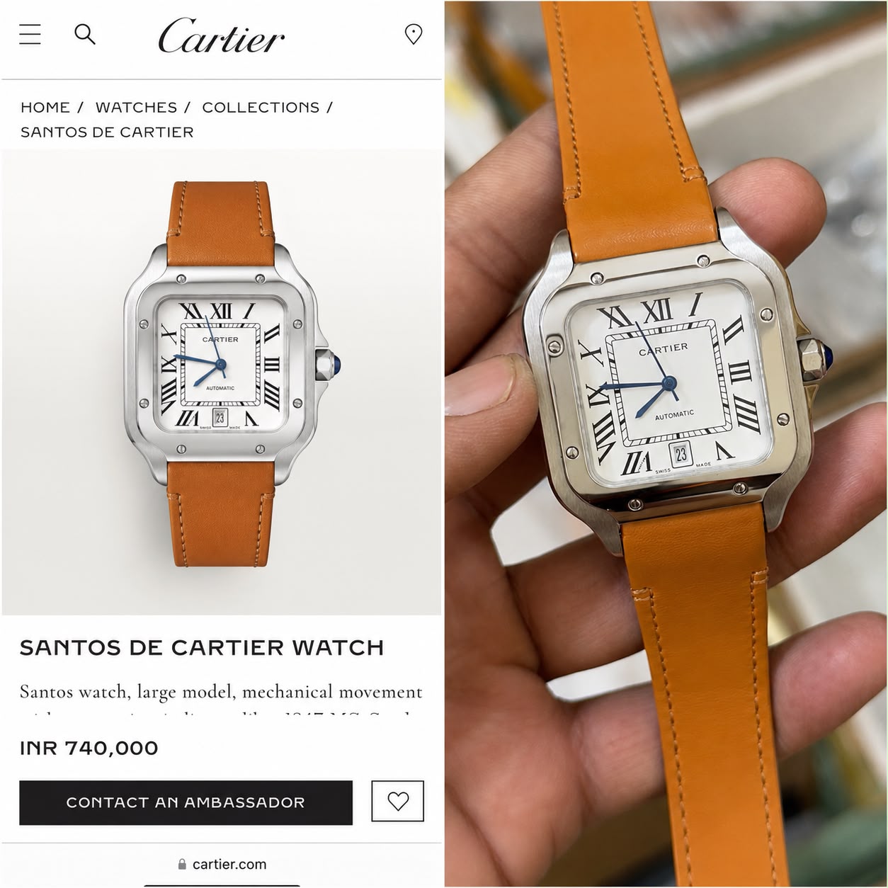 Cartier De Santos 43mm White Dial Automatic