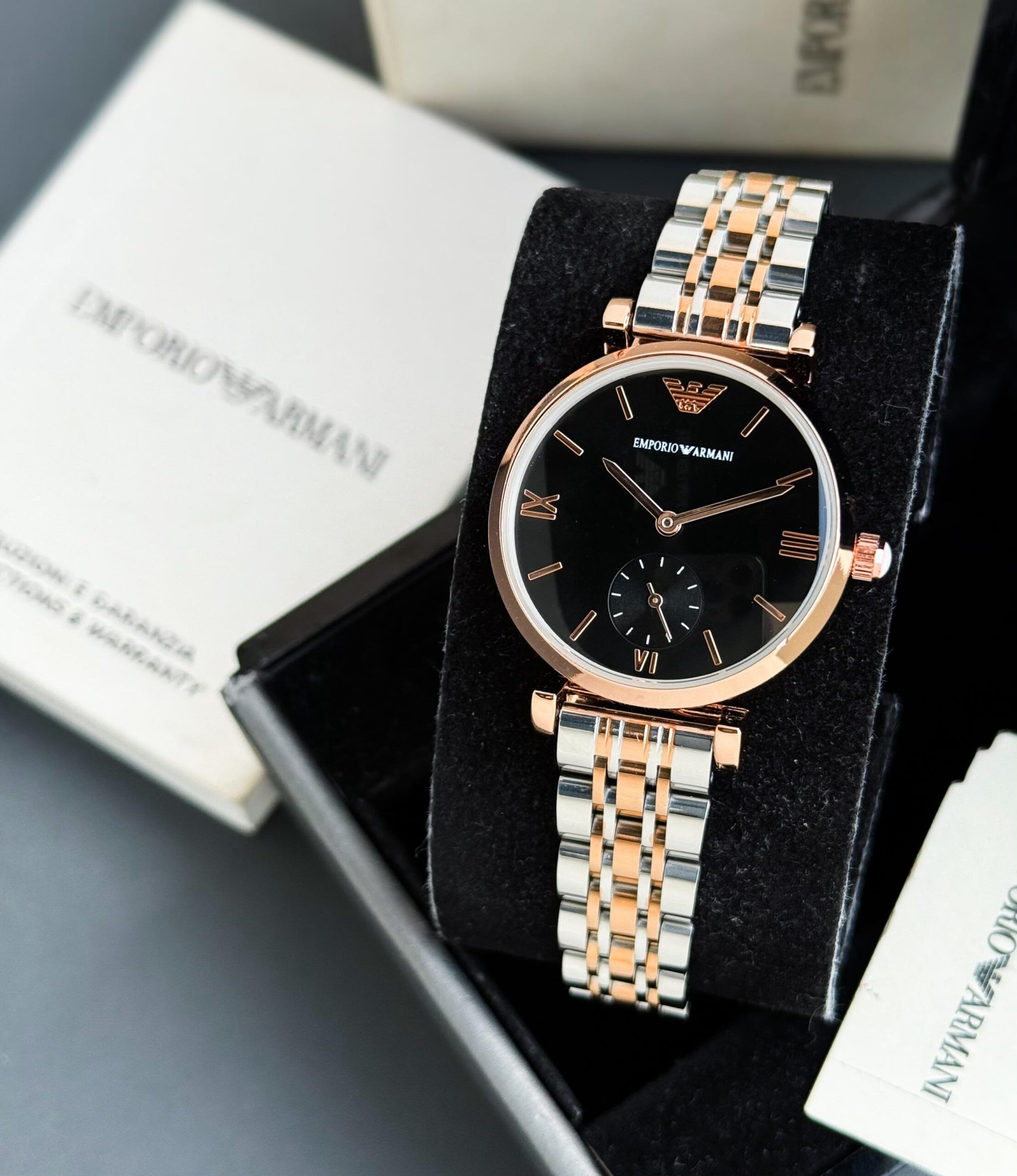 Emporio Armani Slim Black Dial
