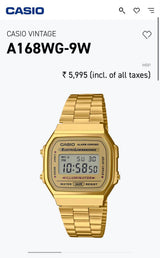 Casio Vintage Gold Tone Digital