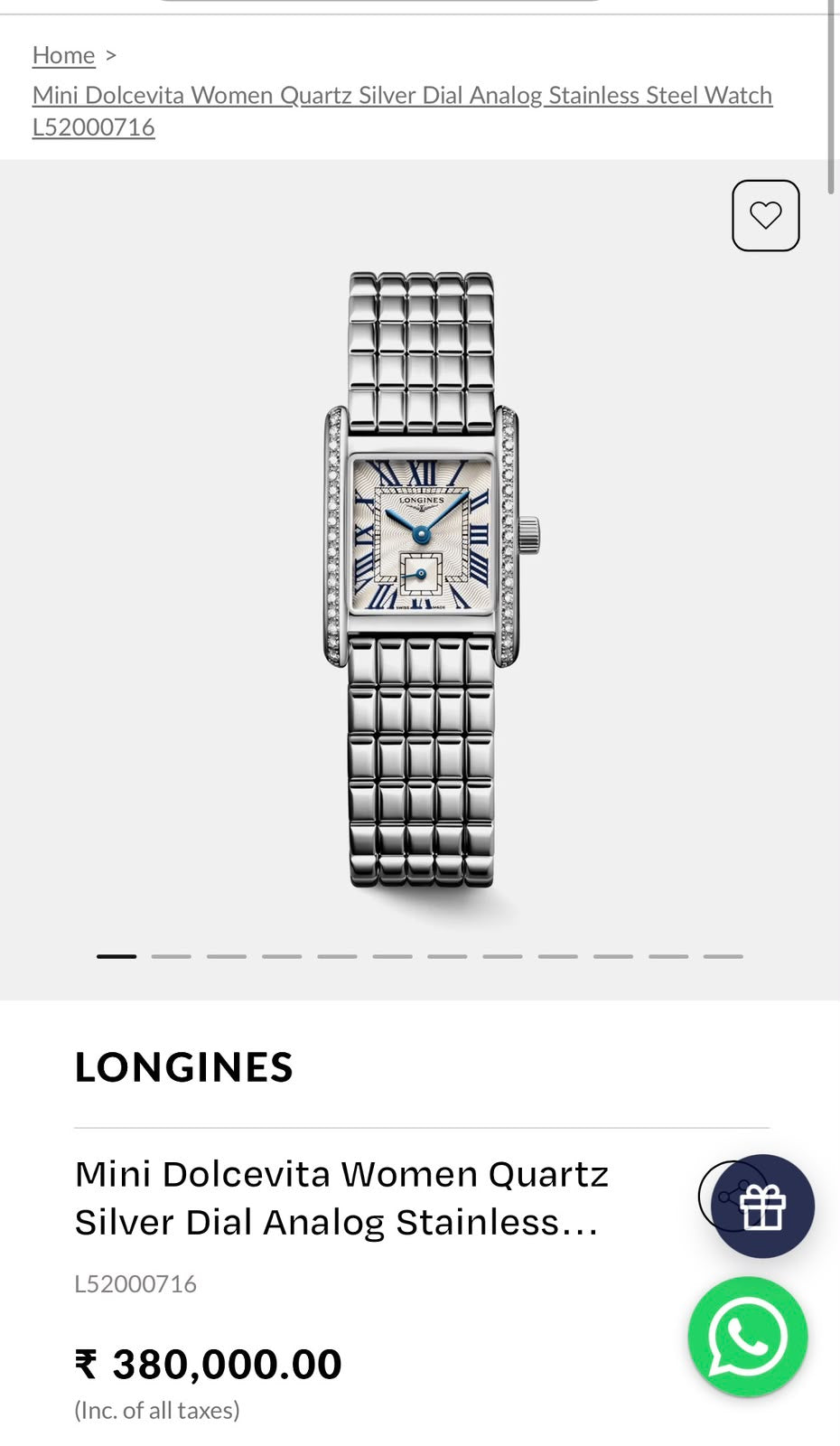 Longines Mini DolceVita Silver Quartz