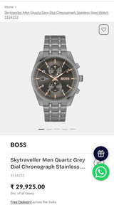 Hugo Boss Skytraveller Grey Quartz Chronograph