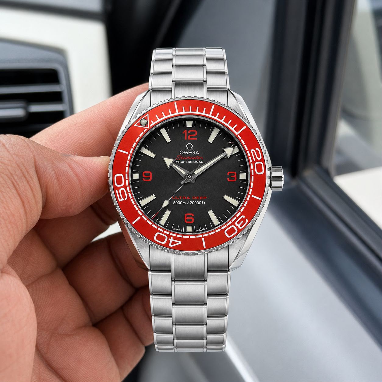 Omega Swiss Red Black Dial Automatic