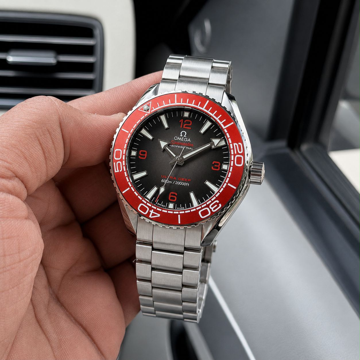 Omega Swiss Red Black Dial Automatic