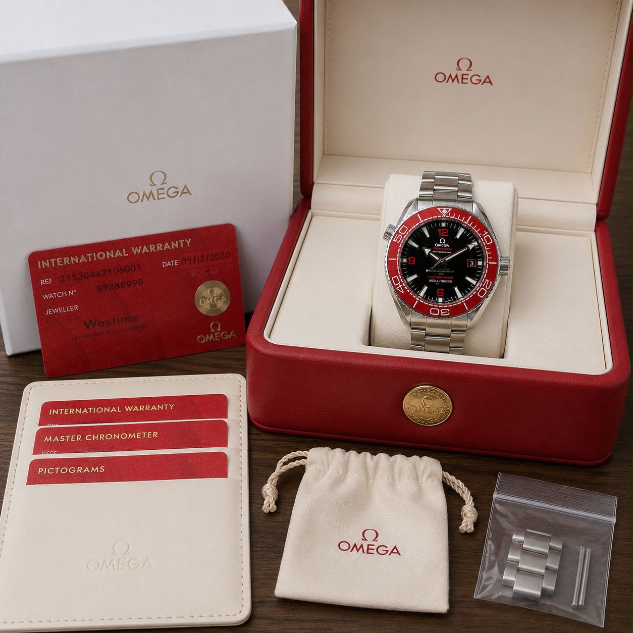 Omega Swiss Red Black Dial Automatic