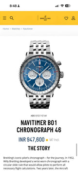 Breitling Navitimer Chronograph Blue Multifunction Dial