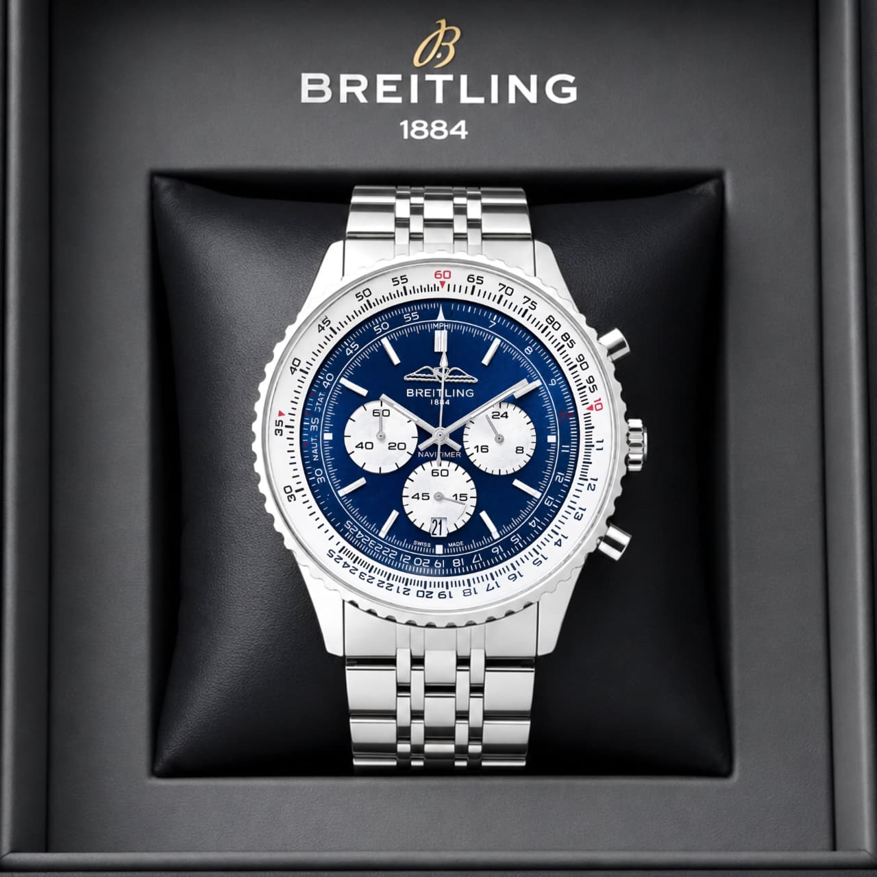 Breitling Navitimer Chronograph Blue Multifunction Dial