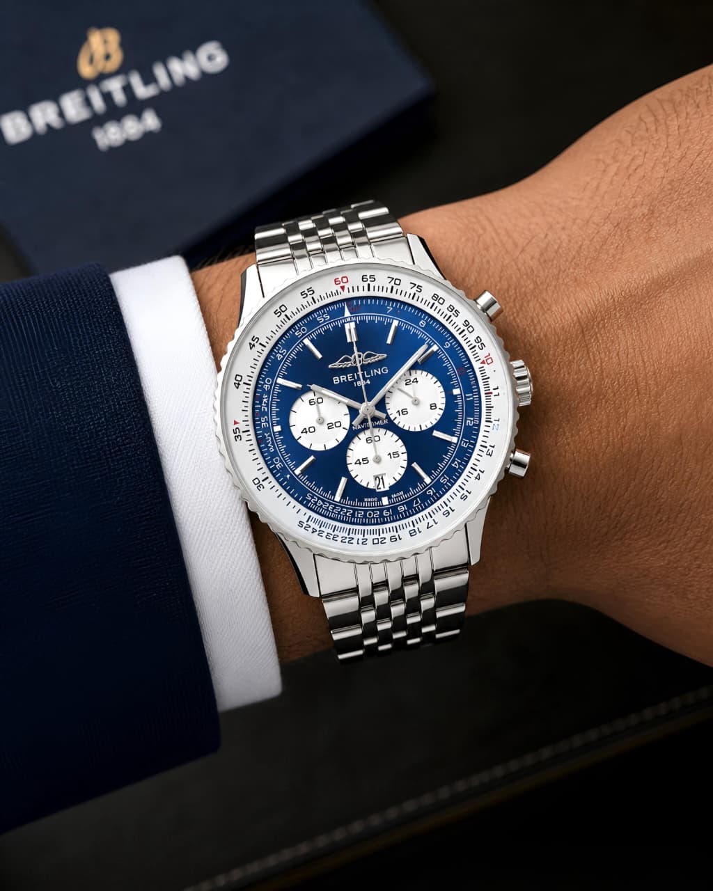 Breitling Navitimer Chronograph Blue Multifunction Dial
