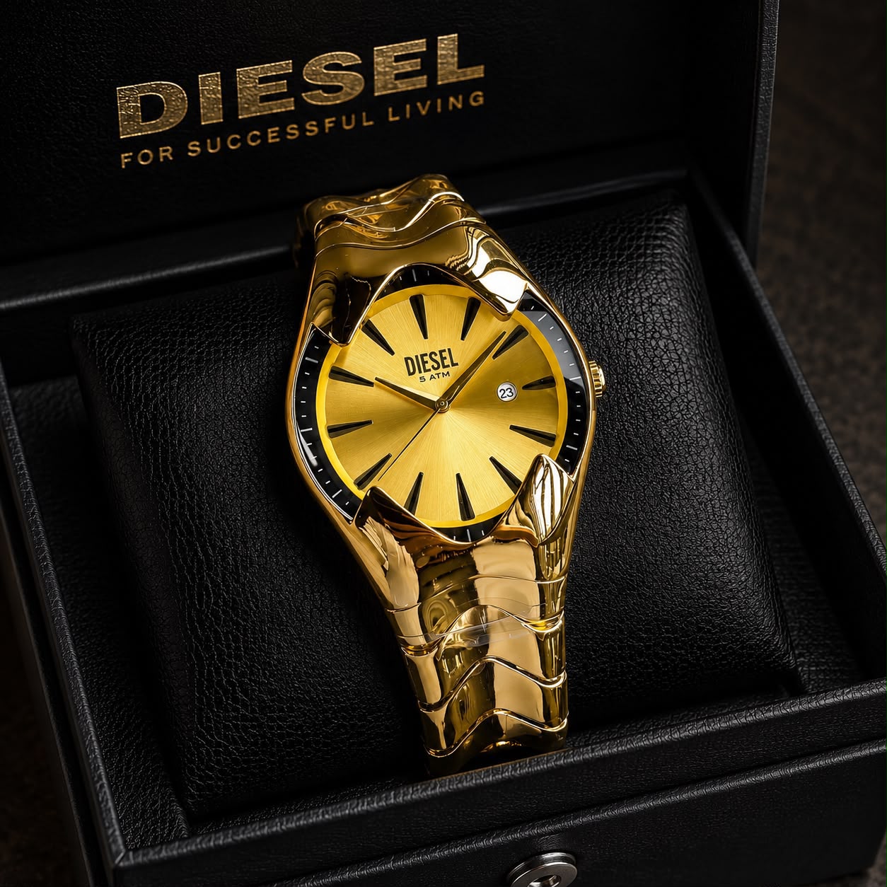 Diesel Gold-Tone Quartz