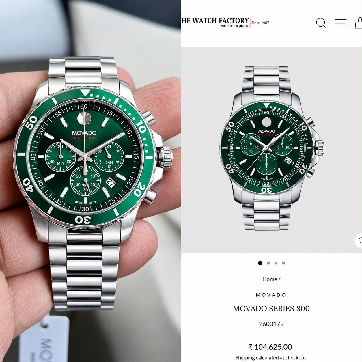 Movado Green Dial Chronograph