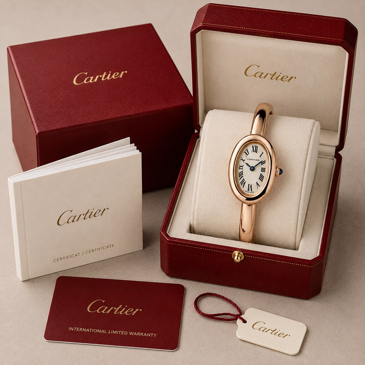 Cartier Baignoire Rose Gold Quartz