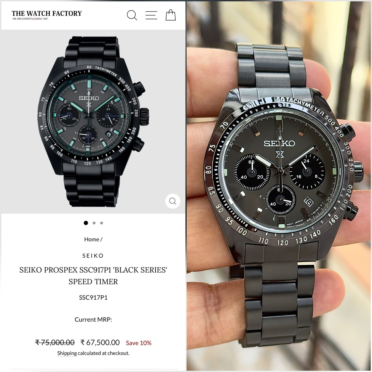 Seiko Prospex Black Series Speedtimer Chronograph