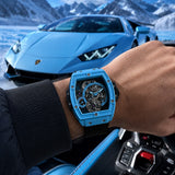 Hublot Skeleton Black Blue Dial