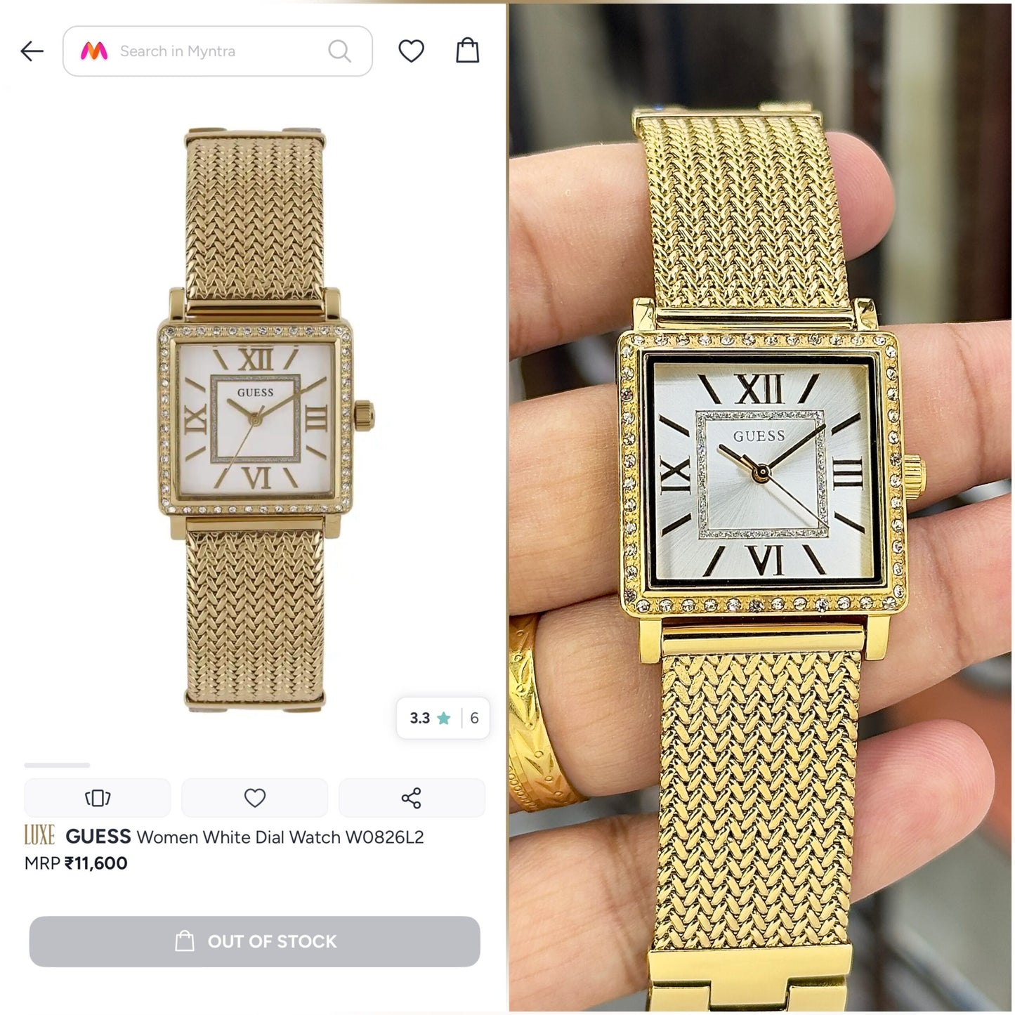Guess Classic Series Gold Mesh Quartz