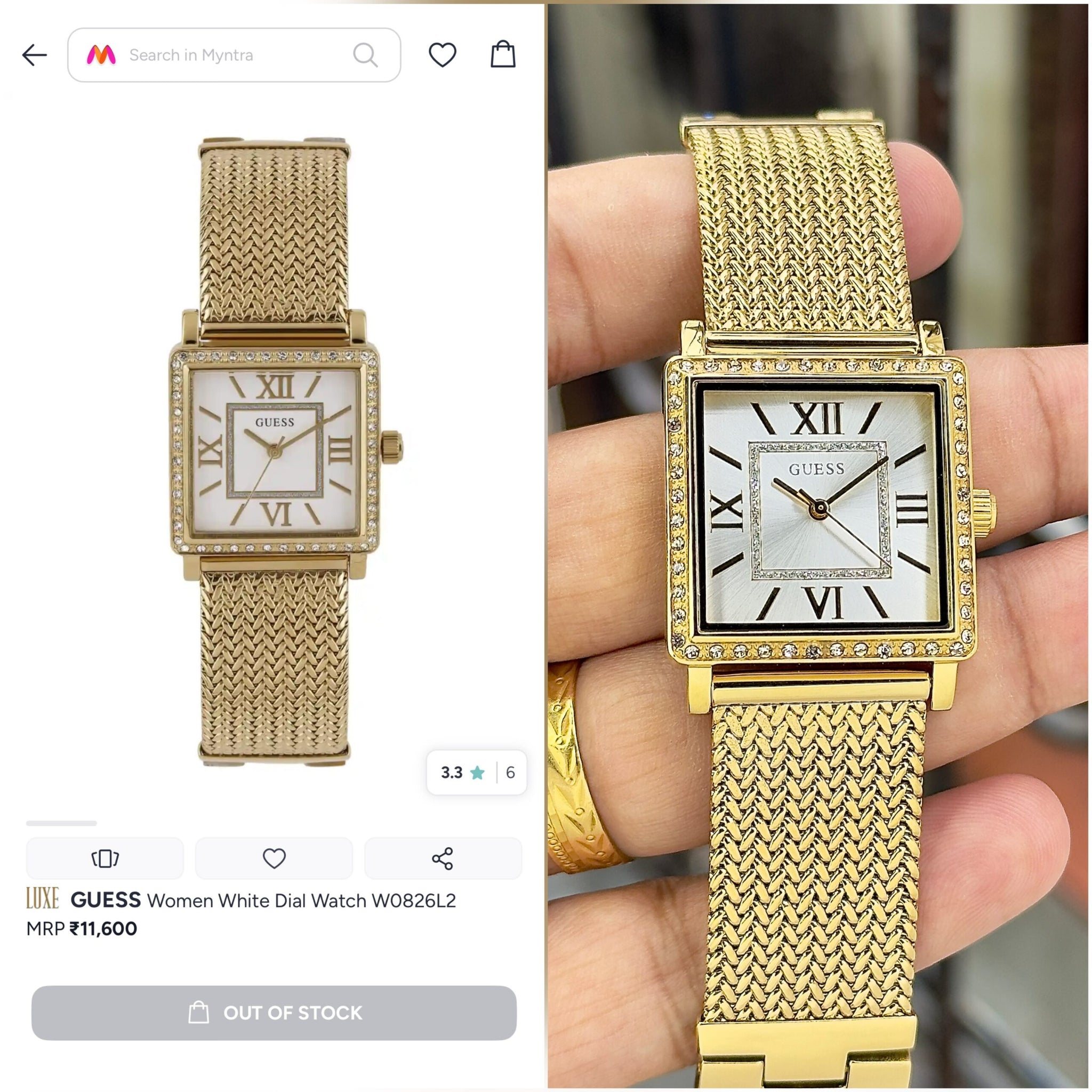 Guess Classic Series Gold Mesh Quartz