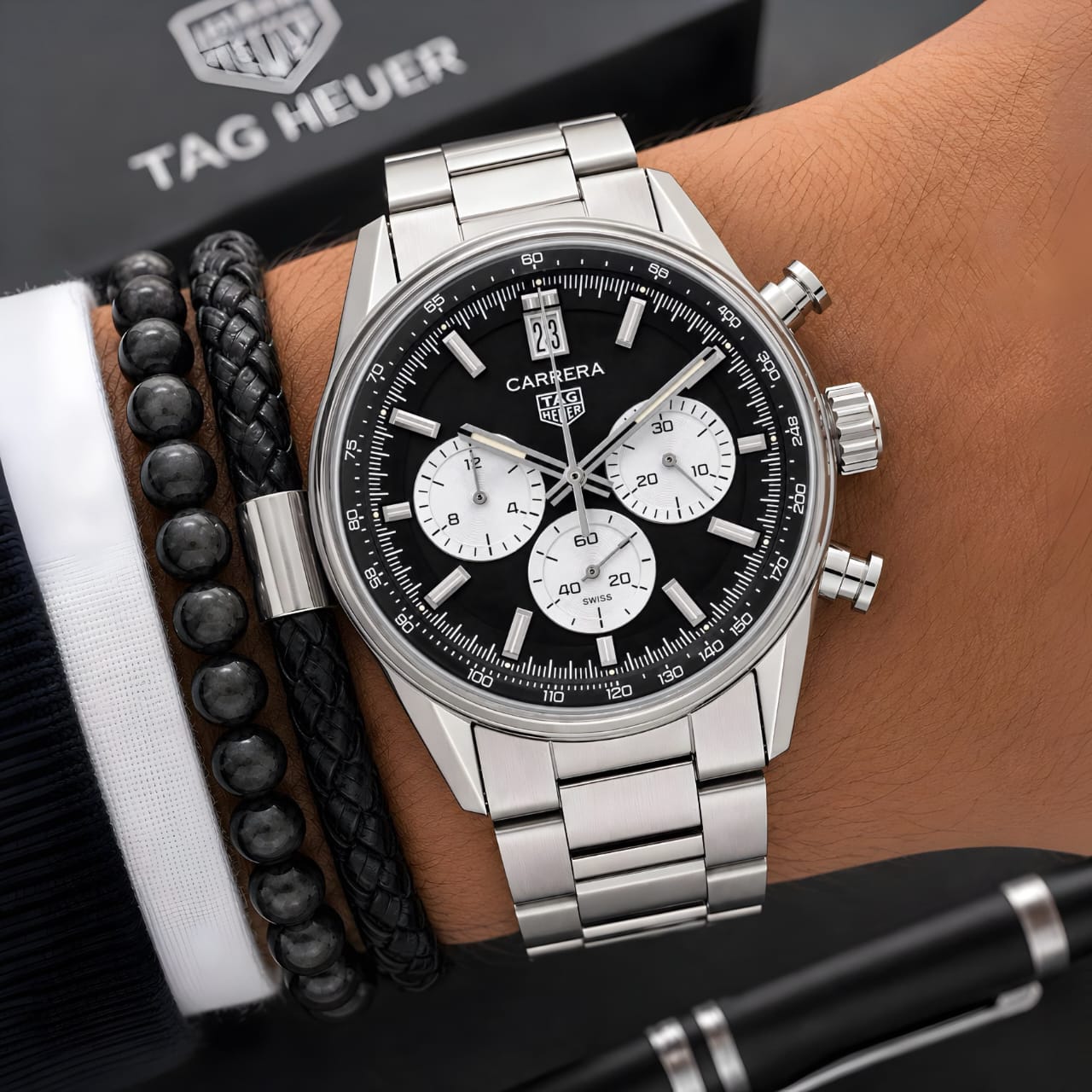 Tag Heuer Carrera Black Panda Dial Chronograph